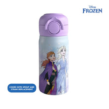 Load image into Gallery viewer, Totsafe Disney Kids Double Wall Stainless Steel Insulated Sippy Bottle 354mL (with extra sippy & straw replacement)