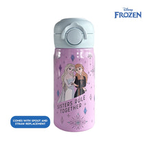Load image into Gallery viewer, Totsafe Disney Kids Double Wall Stainless Steel Insulated Sippy Bottle 354mL (with extra sippy & straw replacement)