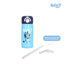 Load image into Gallery viewer, Totsafe Bluey Kids Stainless Steel Insulated Sippy Bottle 354mL (with extra sippy & straw replacement) - 2 Designs