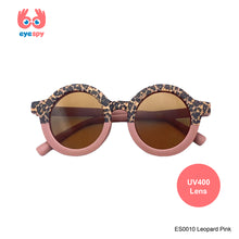 Load image into Gallery viewer, EyeSpy Leopard Round Sunglasses for Kids – Animal Print UV Shades