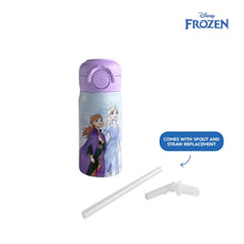 Load image into Gallery viewer, Totsafe Disney Kids Double Wall Stainless Steel Insulated Sippy Bottle 354mL (with extra sippy & straw replacement)