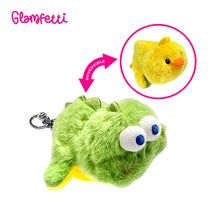 Load image into Gallery viewer, Glamfetti Reversible Animal Plushie Bag Charm Keychain