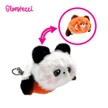 Load image into Gallery viewer, Glamfetti Reversible Animal Plushie Bag Charm Keychain