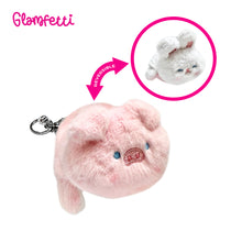 Load image into Gallery viewer, Glamfetti Reversible Animal Plushie Bag Charm Keychain