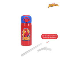 Load image into Gallery viewer, Totsafe Disney Marvel Kids Stainless Steel Insulated Sippy Bottle 354mL (with extra sippy & straw replacement)