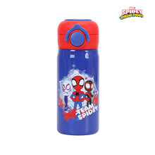 Load image into Gallery viewer, Totsafe Disney Marvel Kids Stainless Steel Insulated Sippy Bottle 354mL (with extra sippy & straw replacement)