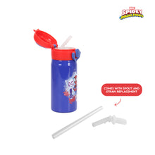 Load image into Gallery viewer, Totsafe Disney Marvel Kids Stainless Steel Insulated Sippy Bottle 354mL (with extra sippy & straw replacement)