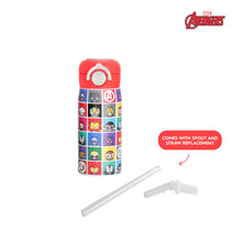 Load image into Gallery viewer, Totsafe Disney Marvel Kids Stainless Steel Insulated Sippy Bottle 354mL (with extra sippy & straw replacement)