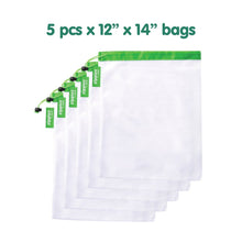 Load image into Gallery viewer, Zippies Reusable Mesh Produce Bags 5-pack