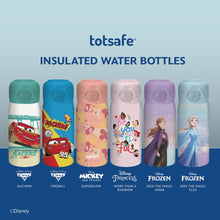 Load image into Gallery viewer, Totsafe Disney Kids Double Wall Stainless Steel Insulated Sippy Bottle 354mL (with extra sippy & straw replacement)