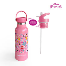 Load image into Gallery viewer, Zippies Lab Disney Princess Geo Insulated Water Bottle 483ml (2 types of cap included)
