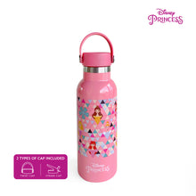 Load image into Gallery viewer, Zippies Lab Disney Princess Geo Insulated Water Bottle 483ml (2 types of cap included)