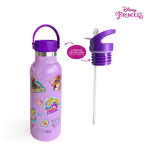 Load image into Gallery viewer, Zippies Lab Disney Princess Stickermania Insulated Water Bottle 483ml (2 types of cap included)