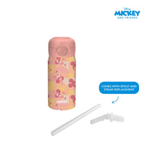 Load image into Gallery viewer, Totsafe Disney Kids Double Wall Stainless Steel Insulated Sippy Bottle 354mL (with extra sippy & straw replacement)