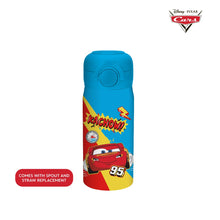 Load image into Gallery viewer, Totsafe Disney Kids Double Wall Stainless Steel Insulated Sippy Bottle 354mL (with extra sippy & straw replacement)