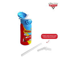 Load image into Gallery viewer, Totsafe Disney Kids Double Wall Stainless Steel Insulated Sippy Bottle 354mL (with extra sippy & straw replacement)