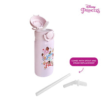 Load image into Gallery viewer, Totsafe Disney Kids Double Wall Stainless Steel Insulated Sippy Bottle 354mL (with extra sippy & straw replacement)