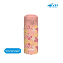 Load image into Gallery viewer, Totsafe Disney Kids Double Wall Stainless Steel Insulated Sippy Bottle 354mL (with extra sippy & straw replacement)