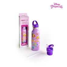 Load image into Gallery viewer, Zippies Lab Disney Princess Stickermania Insulated Water Bottle 483ml (2 types of cap included)