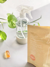 Load image into Gallery viewer, Podz Soluble Multipurpose Antibacterial Cleaning Pods (Pack of 12) + Spray Bottle Kit