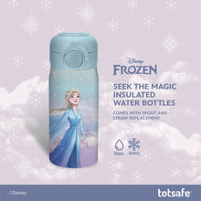 Load image into Gallery viewer, Totsafe Disney Kids Double Wall Stainless Steel Insulated Sippy Bottle 354mL (with extra sippy & straw replacement)