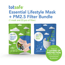 Load image into Gallery viewer, Totsafe Essential Lifestyle Mask Bundle (1 Mask + 23 pcs PM2.5 Filter)