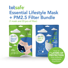 Load image into Gallery viewer, Totsafe Essential Lifestyle Mask Bundle (1 Mask + 23 pcs PM2.5 Filter)