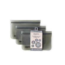Load image into Gallery viewer, Zippies Steel Grey Reusable Layflat Storage Bags