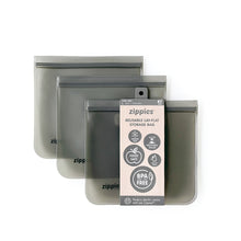 Load image into Gallery viewer, Zippies Steel Grey Reusable Layflat Storage Bags