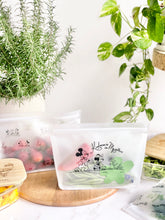 Load image into Gallery viewer, Zippies Lab Mickey Hello Green World Reusable Standup Bags (Set of 3)