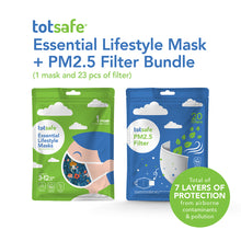 Load image into Gallery viewer, Totsafe Essential Lifestyle Mask Bundle (1 Mask + 23 pcs PM2.5 Filter)
