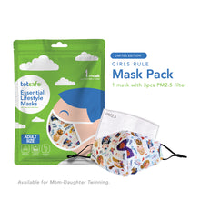 Load image into Gallery viewer, Totsafe Girls Rule Mom-Daughter Twinning Mask (Mask Set with 3 pcs. PM2.5 filter)