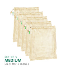 Load image into Gallery viewer, Zippies Cotton Mesh Produce Bags (Medium) Pack of 5