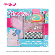 Load image into Gallery viewer, Glamfetti Creativity Corner Coin Pouch &amp; Pencil Bag Kit
