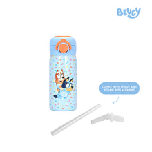 Load image into Gallery viewer, Totsafe Bluey Kids Stainless Steel Insulated Sippy Bottle 350mL (with extra sippy &amp; straw replacement) - 2 Designs
