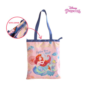 Zippies Lab Disney Little Mermaid Ariel Pearlescent Collection (Wristlet + Zipper Tote Bag)