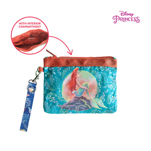 Zippies Lab Disney Little Mermaid Ariel Pearlescent Collection (Wristlet + Zipper Tote Bag)