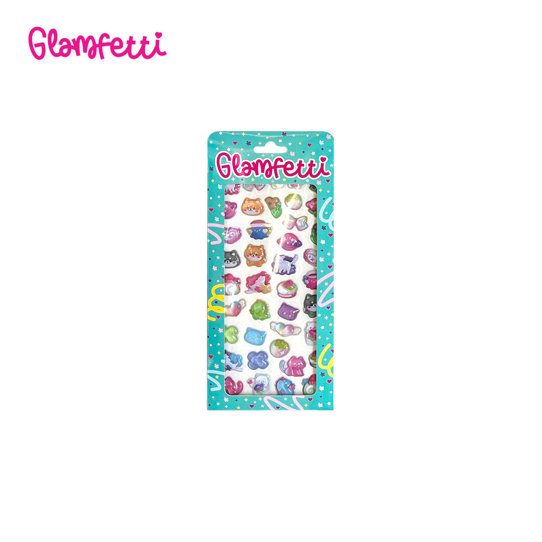 Glamfetti Kawaii 3D Embossed Stickers (1 Sticker Sheet)