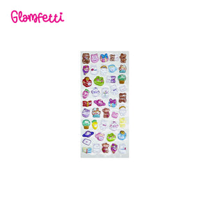 Glamfetti Kawaii 3D Embossed Stickers (1 Sticker Sheet)