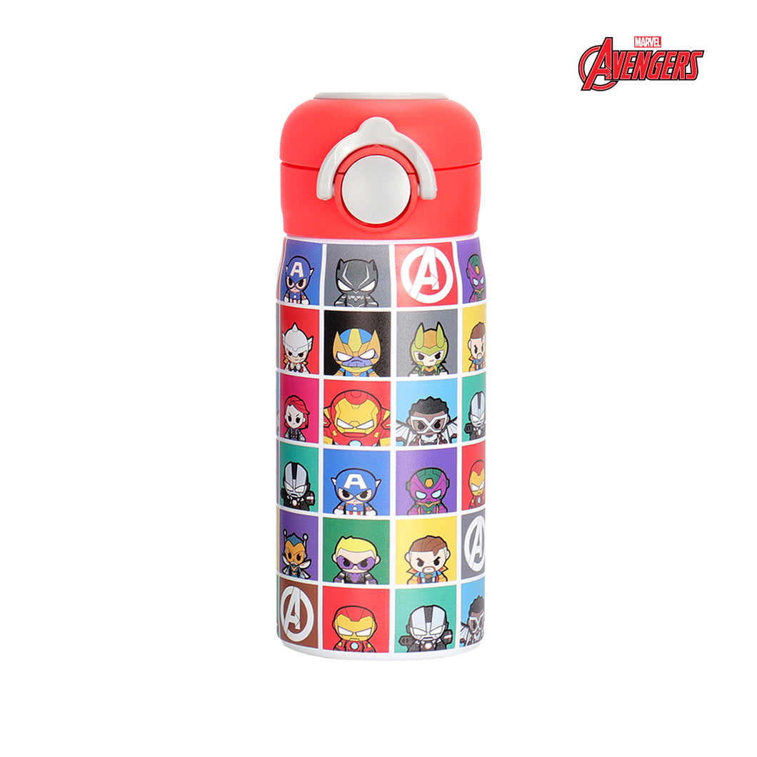 Totsafe Disney Marvel Kids Stainless Steel Insulated Sippy Bottle 354mL (with extra sippy & straw replacement)