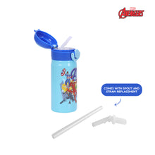 Load image into Gallery viewer, Totsafe Disney Marvel Kids Stainless Steel Insulated Sippy Bottle 350mL (with extra sippy &amp; straw replacement)
