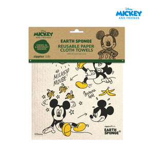 Zippies Disney Mickey and Friends Earth Sponge Reusable Cloth Towels - Set of 4