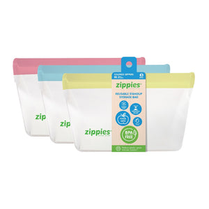 Zippies Color Reusuable Standup Bags 3-Pack - Medium