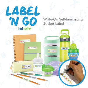 Totsafe Label N Go Write-On Self-Laminating Stickers - Animal Theme