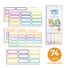 Load image into Gallery viewer, Totsafe Label N Go Write-On Self-Laminating Stickers (Pack of 74)
