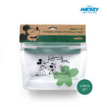 Load image into Gallery viewer, Zippies Lab Mickey Hello Green World Reusable Standup Bags (Set of 3)
