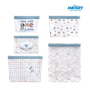 Zippies Lab Disney Mickey & Friends Kiddie Blogger 5-pc Bag Organizer Set (with NEW wipes pouch)