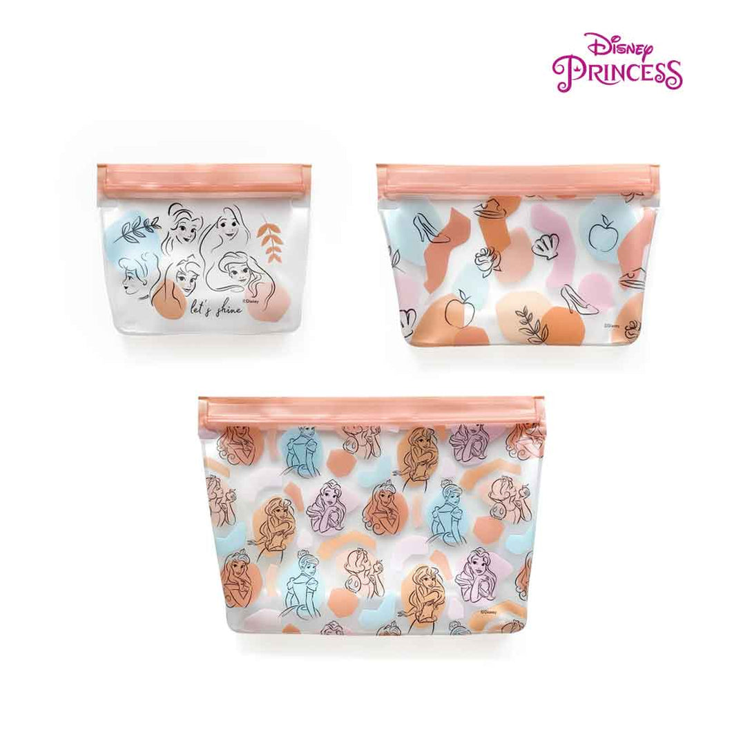 Zippies Lab Disney Princess Pastel Confetti Standup Storage Bag 3-pc Set