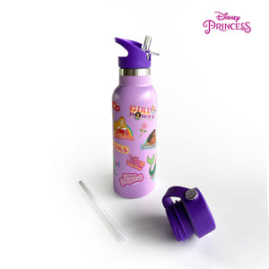 Zippies Lab Disney Princess Stickermania Insulated Water Bottle 483ml (2 types of cap included)