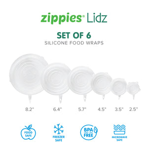 Zippies Lidz - Reusable Silicone Stretch Lids (in Box)